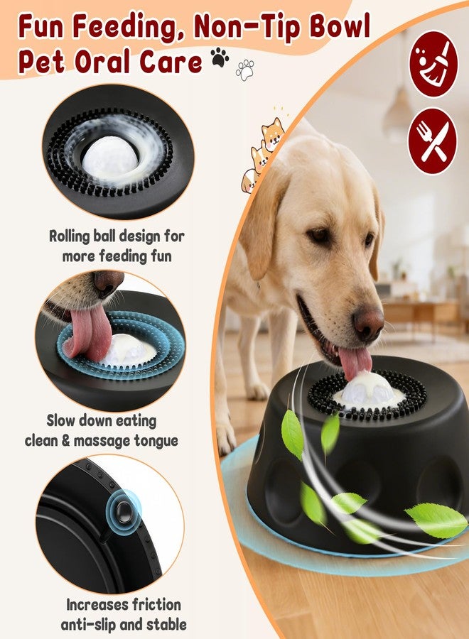 Zenflux Dog Liquid Slow Feeder Bowl with Rolling Ball, Slow Feeder Bowl for Liquid Treats, Non-Spill Dog Licking Bowl Designed for Anxiety Relief, Interactive Dog Licking Toy, Black - Image 3