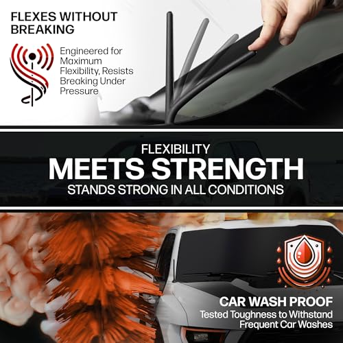 AntennaMastsRus Short Rubber Antenna for Ford F-150 (2009-2025) - Bronco (2021-2025) USA Stainless Steel Threading, 6 3/4 Inch Truck Accessory, Car Wash Proof, Easy Installation, Enhanced Reception w/Copper Coil - Image 4