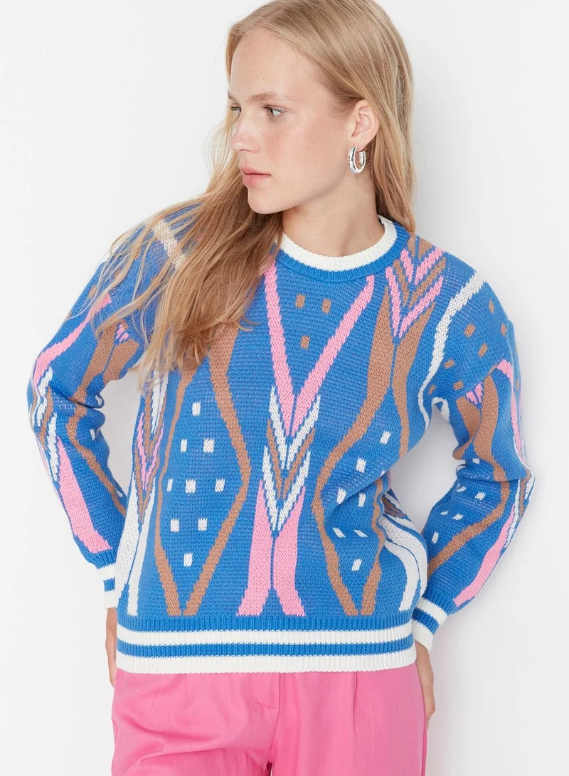 trendyol Crew Neck Printed Sweater