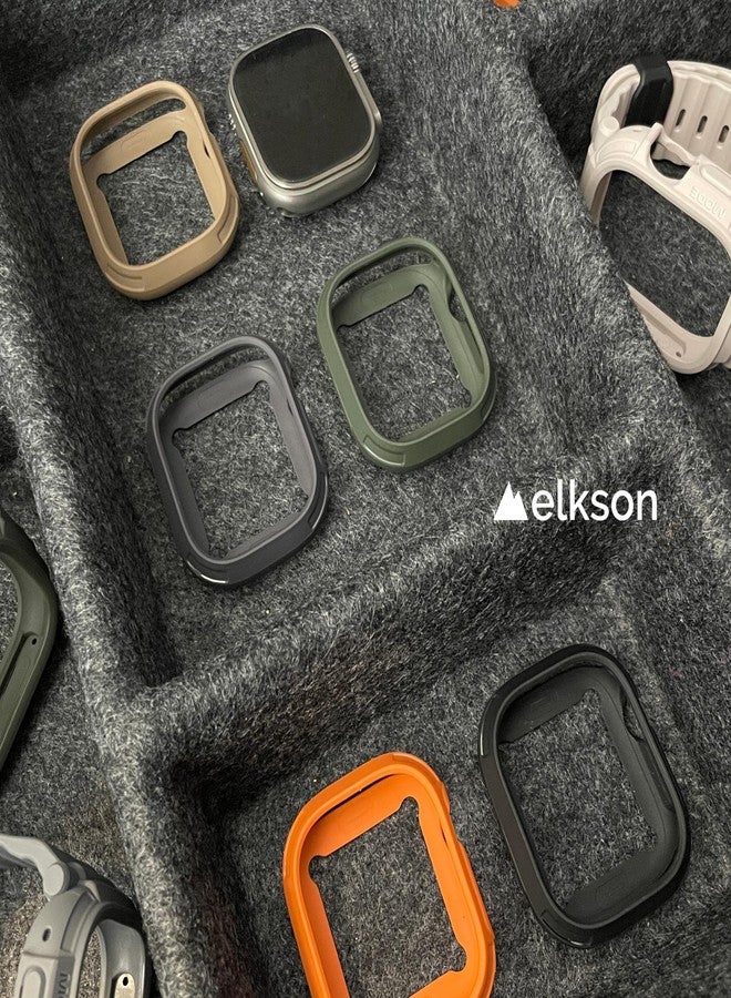 Elkson made for Apple Watch Ultra 2 1 Bumper Case Screen Protector Kit 49mm Quattro Max Military-Grade Durable Flexible Shockproof Protective Cover with Tempered Glass for iWatch (Indigo, 49mm) - Image 5