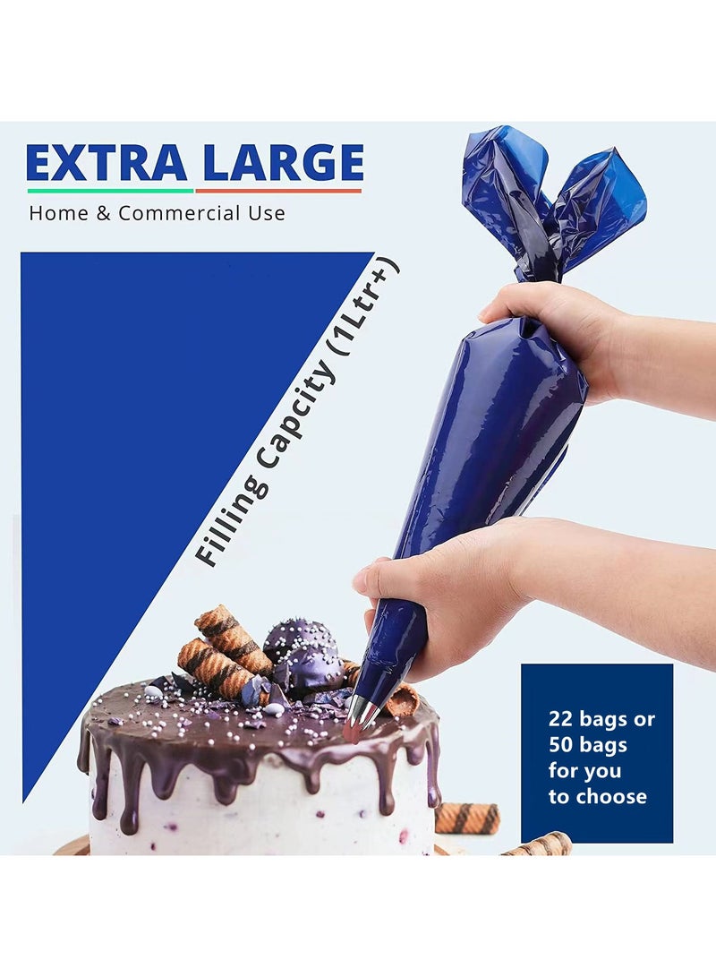 50pcs, Heavy Duty Pipping Bags (21''), Disposable Thickened Plastic Pastry Bags, For Icing And Frosting, For DIY Cookie Making, Cake Decorating, Baking Tools, Kitchen Gadgets, Kitchen Accessories - Image 1