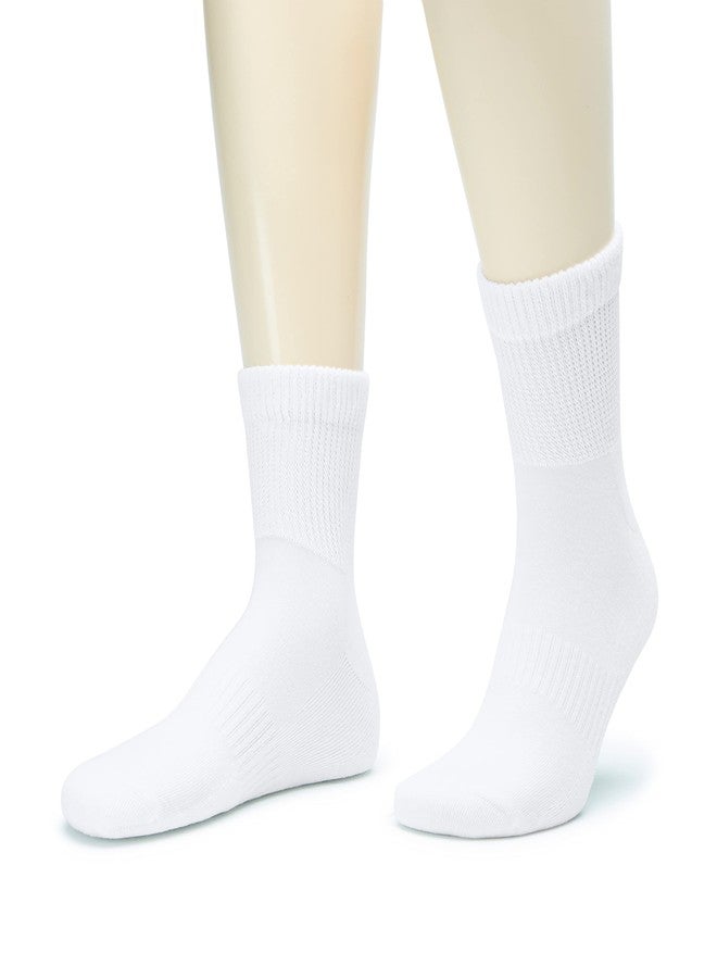 Hugh Ugoli Men's Cotton Diabetic Ankle Socks, Wide, Loose and Stretchy, Seamless Toe & Non Binding Top, Semi Cushion, 3 Pairs, White, Shoe Size: 11-13 - Image 5