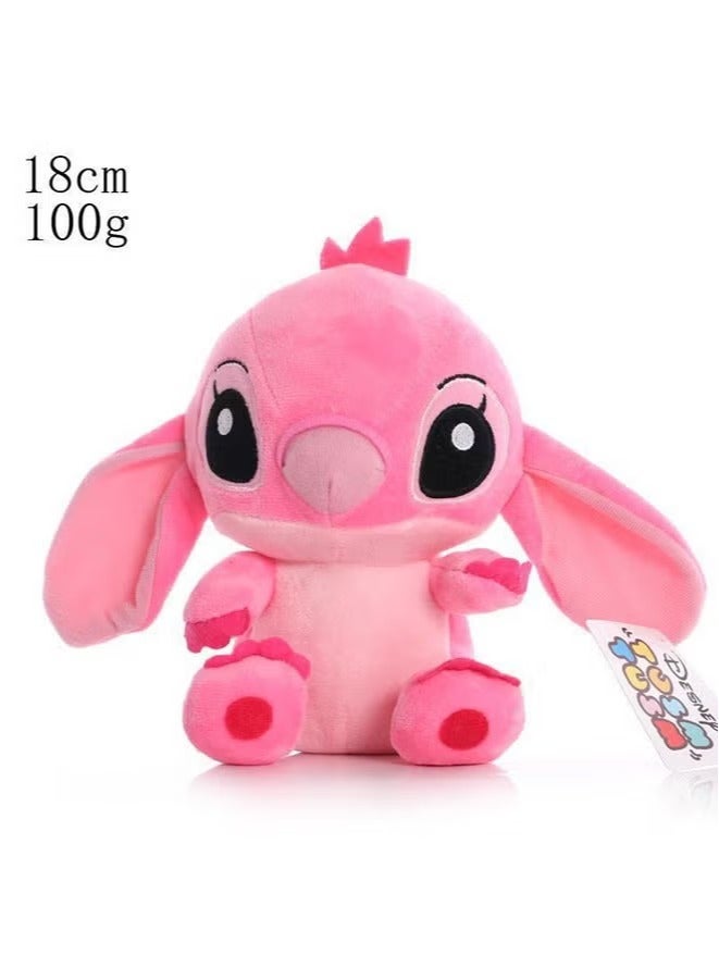 18cm Stitch Stuffed Plush Models Cartoon Stuffed Plush Dolls Anime Plush Baby Toys Kawaii Kids Birthday Gift(Pink) - Image 1