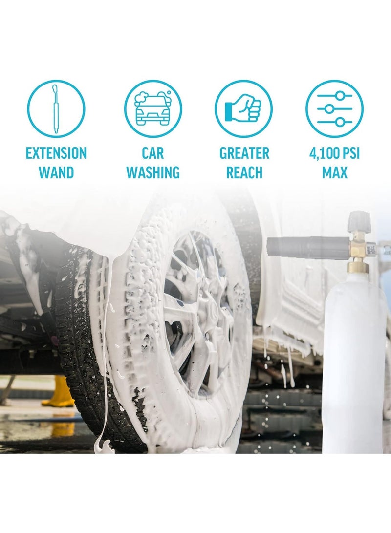 عدة تمديد عصا لغسالة الضغط 20’’، بخاخ عالي الضغط 4100 PSI لغسل السيارات وتفاصيلها، إكسسوارات لغسالة الضغط للكانون الرغوي - Image 4