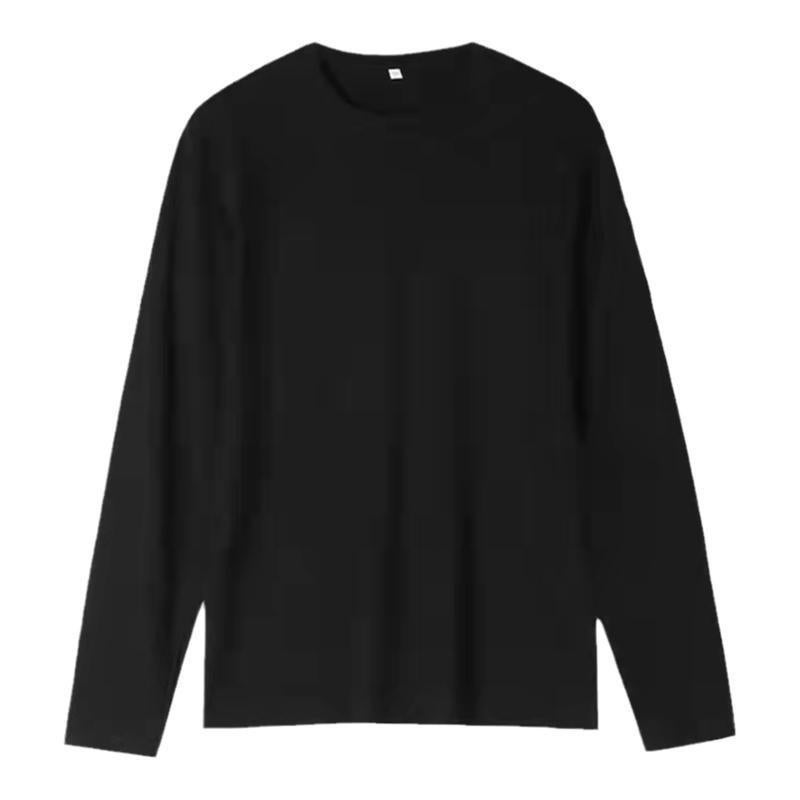 2024 Explosions Long Sleeve T-Shirt Men'S Base Shirt Solid Color Autumn Fleece-Lined Thickened Warm Inner Top Round Neck Slim Fit - Image 5
