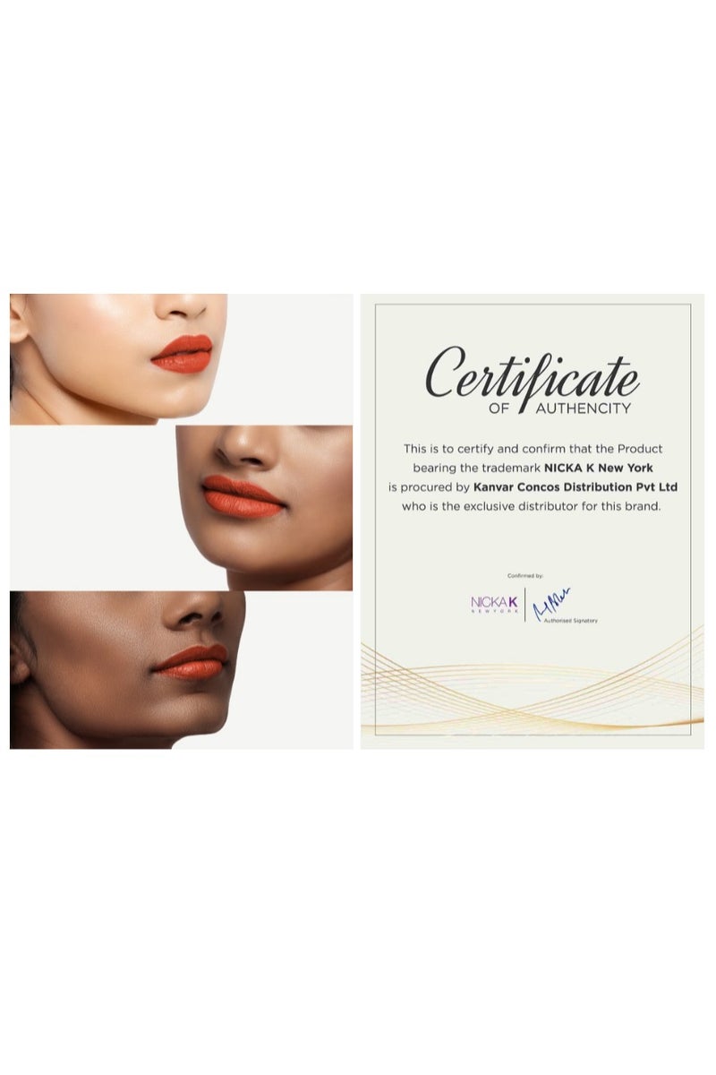 Nicka K نيكا ك نيويورك أحمر شفاه مات برتقالي أحمر NMS03 - Image 4