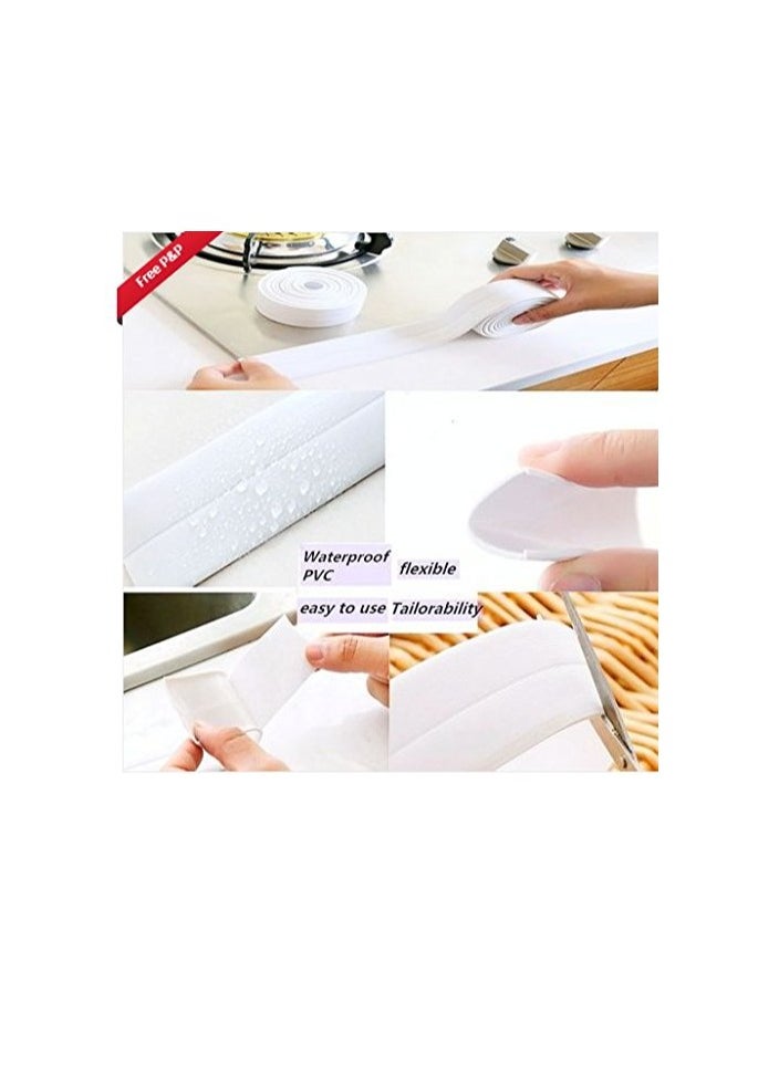 Spaceshoop Self Adhesive Waterproof Wall Sealing Strip Tape Bathtub Caulk Sealer for Kitchen Bathroom (22mm*3.2M)  - Image 3