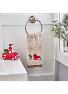 SKL Home SKL Home Christmas/Winter Cardinal & Branch Hand Towel 2pc Set for Bath/Kitchen/Bar & Gift, Wheat  - Image 3