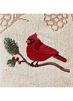 SKL Home SKL Home Christmas/Winter Cardinal & Branch Hand Towel 2pc Set for Bath/Kitchen/Bar & Gift, Wheat  - Image 5
