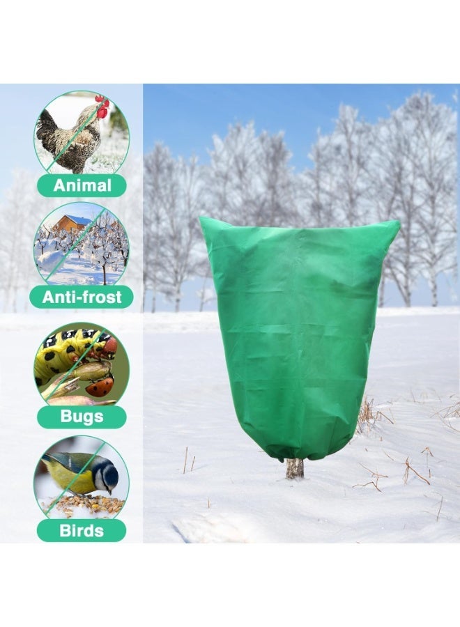 jaexest 2 Packs Green Plant Covers Freeze Protection Large Frost Blanket with Drawstring & Zipper for Outdoor Trees and Plants - Image 2