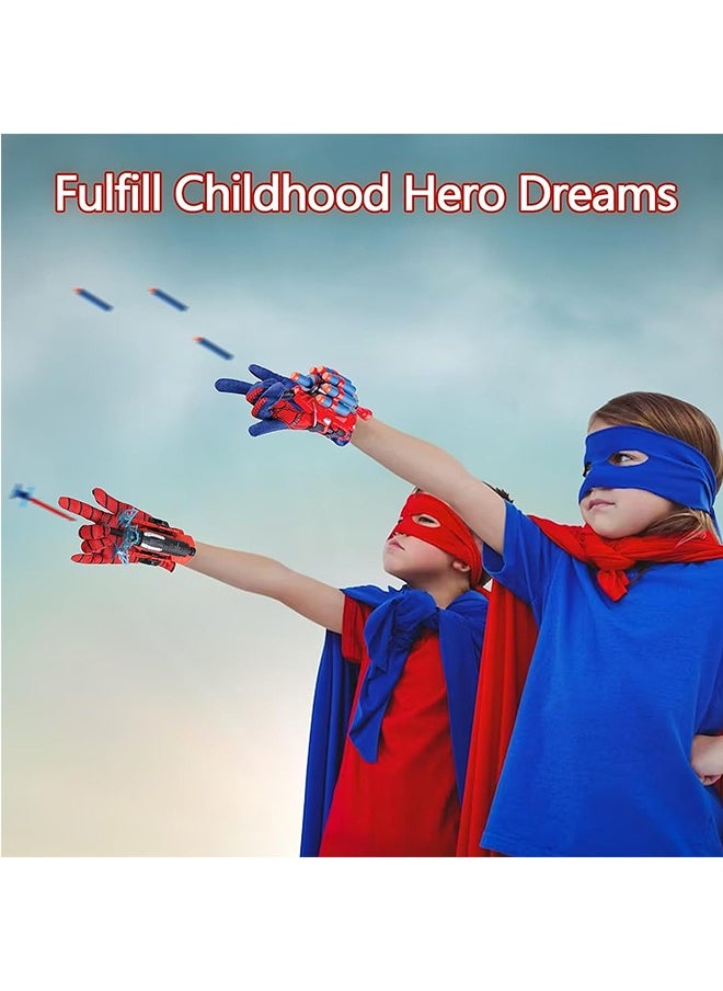 Generic 1 Pair Spiderman Gloves Spiderman Shooter Movie Role-Play Gloves Hero Launcher Gloves Toy Set for Kids Cosplay Spiderman Fans  - Image 2