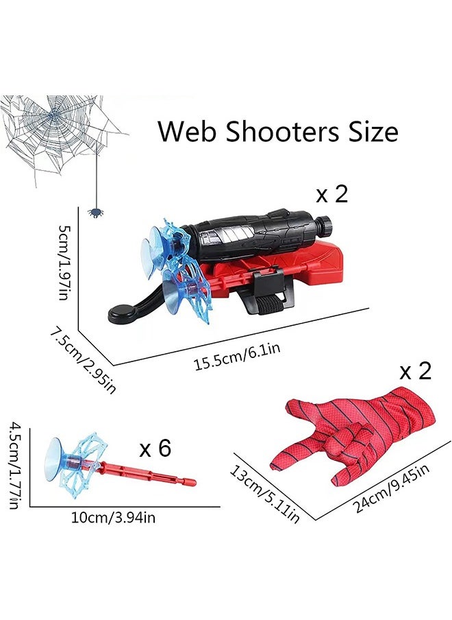 null - 1 Pair Spiderman Gloves Spiderman Shooter Movie Role-Play Gloves Hero Launcher Gloves Toy Set for Kids Cosplay Spiderman Fans - Image 1