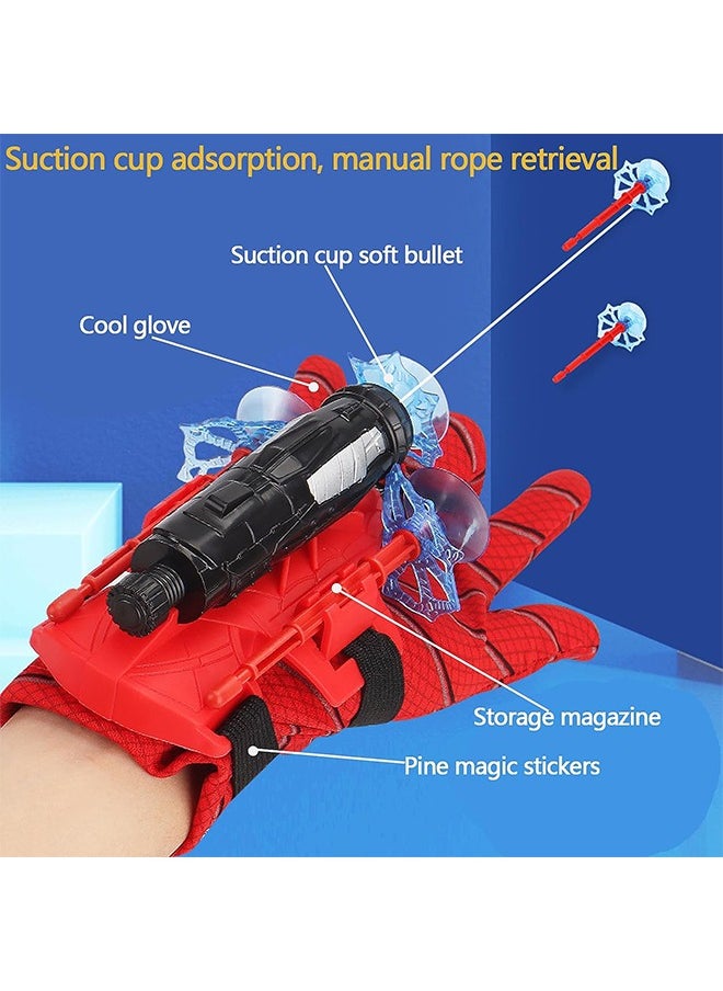 Generic 1 Pair Spiderman Gloves Spiderman Shooter Movie Role-Play Gloves Hero Launcher Gloves Toy Set for Kids Cosplay Spiderman Fans  - Image 3