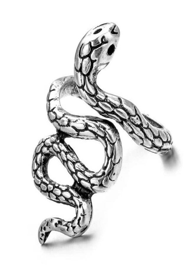 Okos Men and Women Fashion Jewellery Pack of 2 Gold and Rhodium Spiral Style Serpent Cobra Snake Adjustable Finger Rings Combo For Boys, Girls, Men and Women FR1000969BT - Image 2