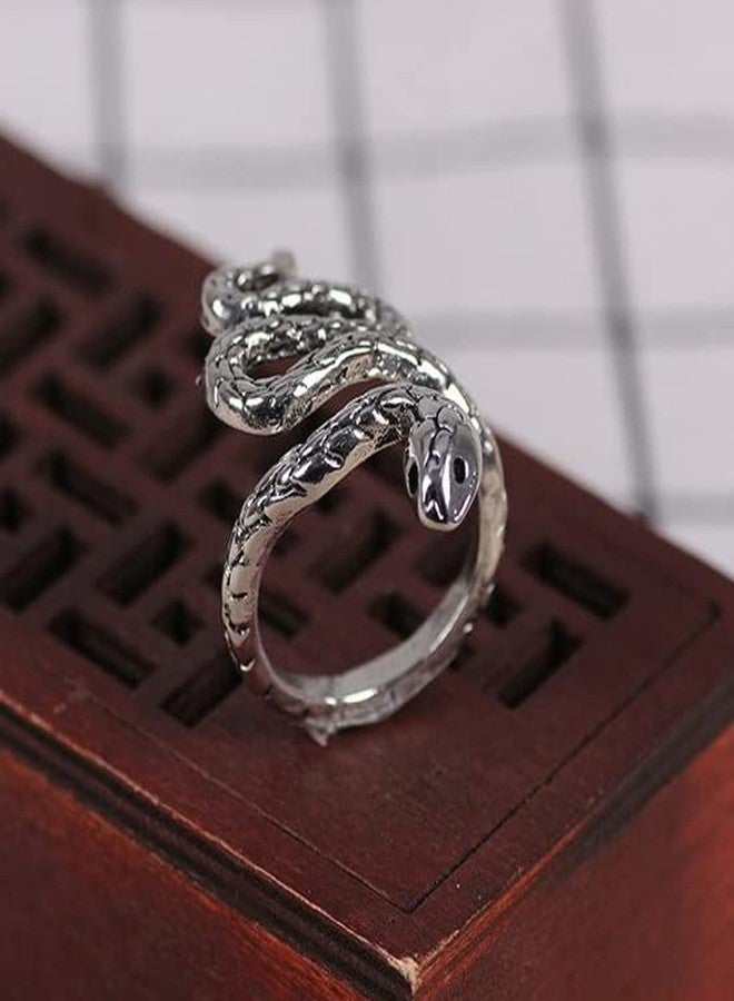 Okos Men and Women Fashion Jewellery Pack of 2 Gold and Rhodium Spiral Style Serpent Cobra Snake Adjustable Finger Rings Combo For Boys, Girls, Men and Women FR1000969BT - Image 3
