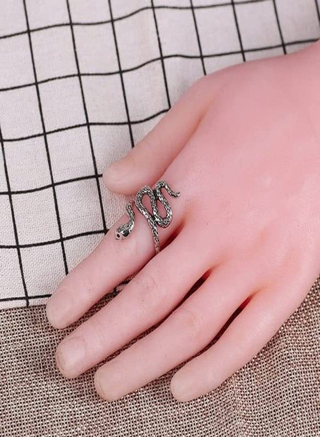 Okos Men and Women Fashion Jewellery Pack of 2 Gold and Rhodium Spiral Style Serpent Cobra Snake Adjustable Finger Rings Combo For Boys, Girls, Men and Women FR1000969BT - Image 5