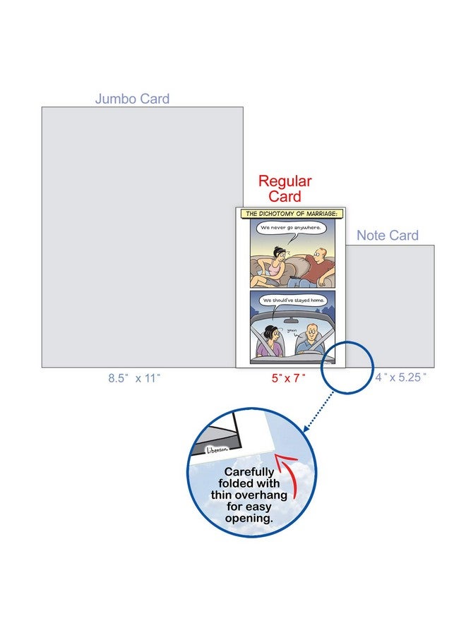 NobleWorks - Funny Anniversary Card with Envelope - Cartoon Marriage Humor, Spouse Notecard for Anniversary - Dichotomy of Marriage C7315ANG - Image 4