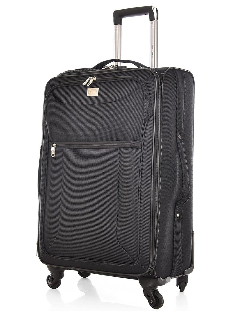 milano 3 Pieces Luggage Set 20/24/28 Inch Spinner Wheels Oxford Cloth Polyester Interior. Black - Image 2