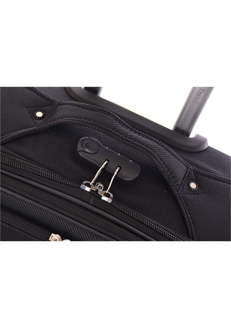 milano 3 Pieces Luggage Set 20/24/28 Inch Spinner Wheels Oxford Cloth Polyester Interior. Black - Image 3
