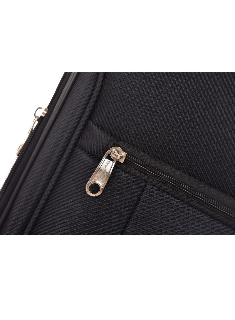 milano 3 Pieces Luggage Set 20/24/28 Inch Spinner Wheels Oxford Cloth Polyester Interior. Black - Image 4