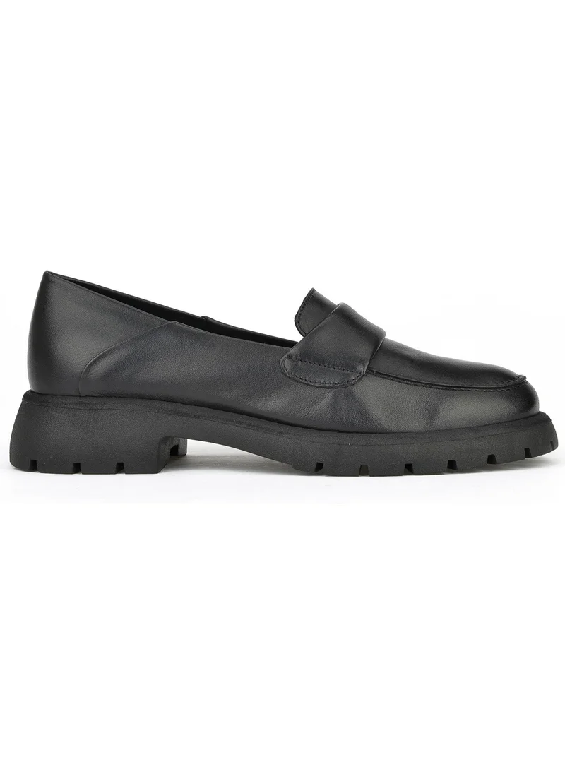 زيا , Women's Leather Shoes 14319Z44351 Black