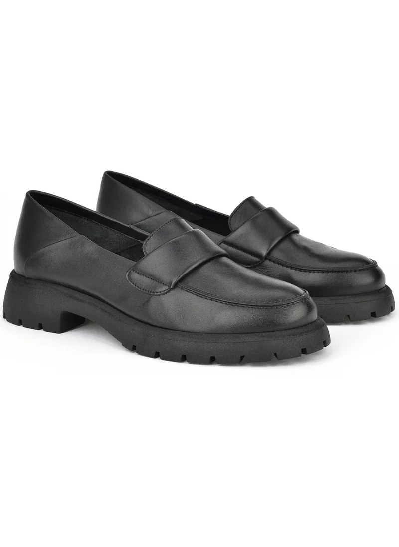 زيا , Women's Leather Shoes 14319Z44351 Black