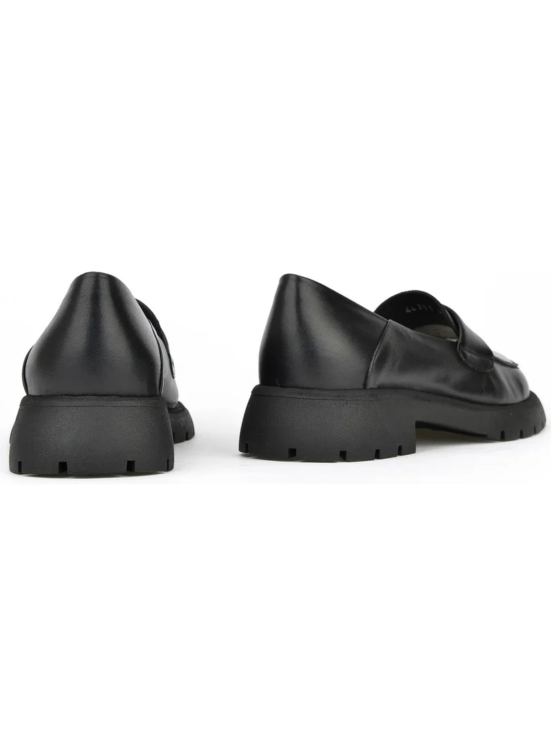 زيا , Women's Leather Shoes 14319Z44351 Black