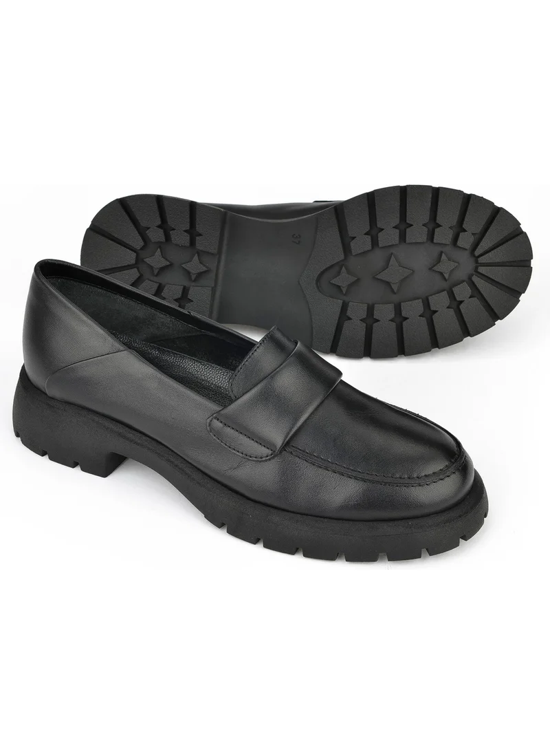 زيا , Women's Leather Shoes 14319Z44351 Black