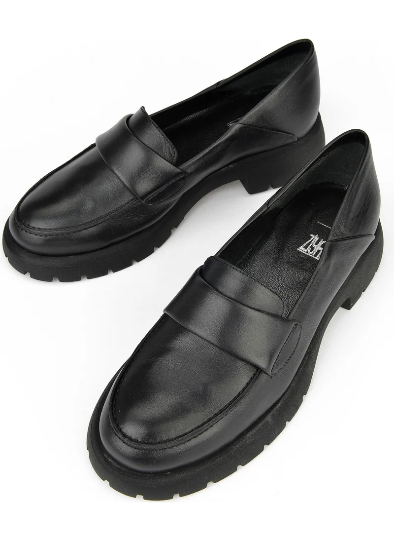 زيا , Women's Leather Shoes 14319Z44351 Black