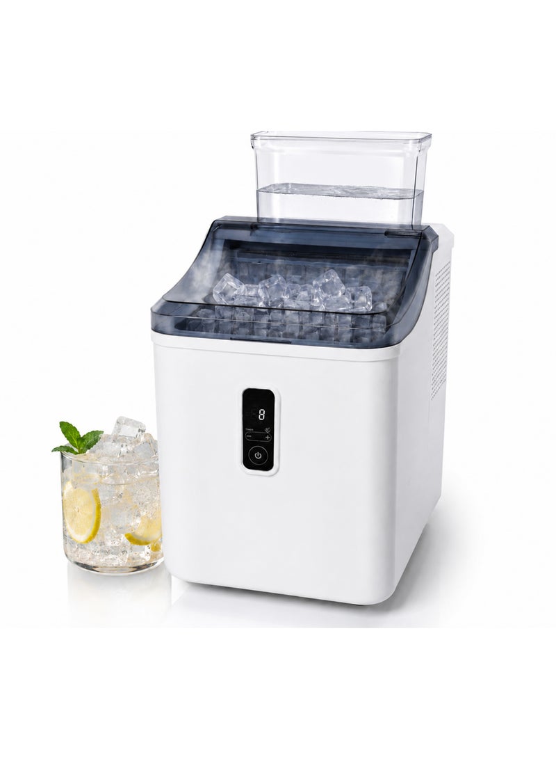 Ice Maker Countertop with Handle, Self-Cleaning Ice Maker with Scoop and Basket,for Home Kitchen Office Bar Party