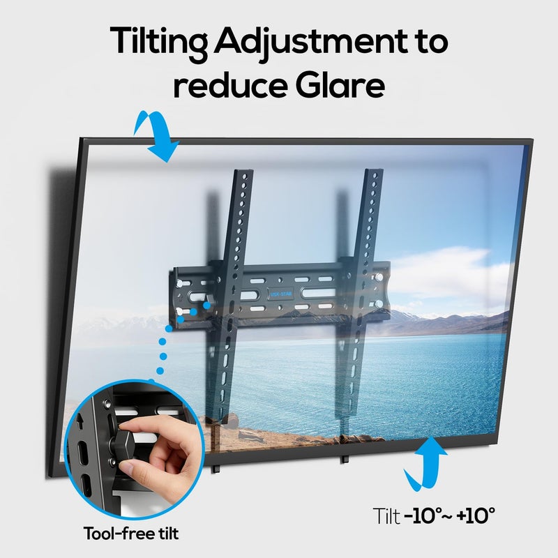 USX STAR UL Listed Tilting Low Profile TV Wall Mount - Holds Most 26-60 Inch TVs Up to 99 lbs, Quick Release Lock, Max VESA 400x400mm, Fits 8''-16'' Studs - by USX STAR - Image 4