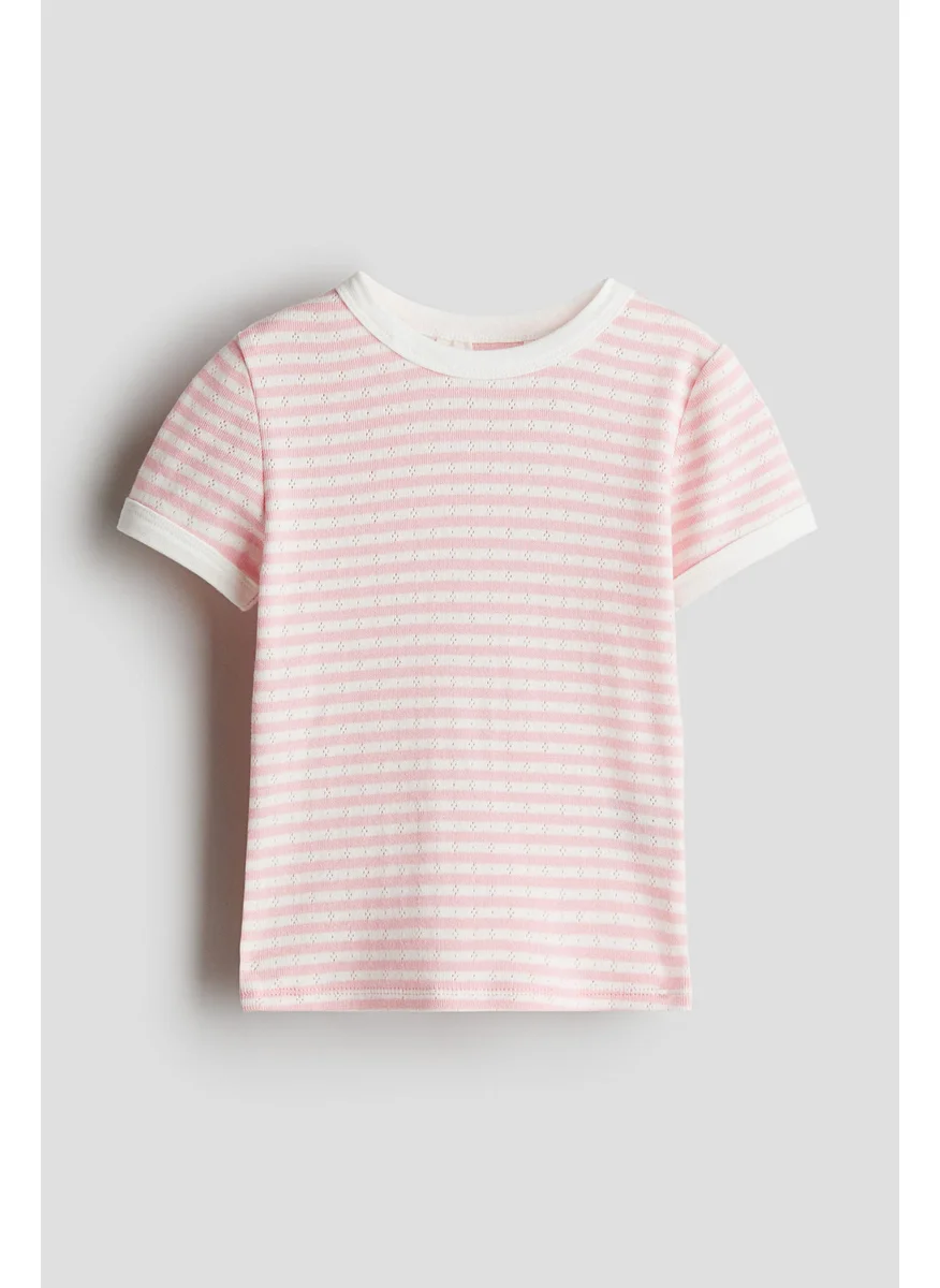 اتش اند ام Short-Sleeved Pointelle Jersey Top