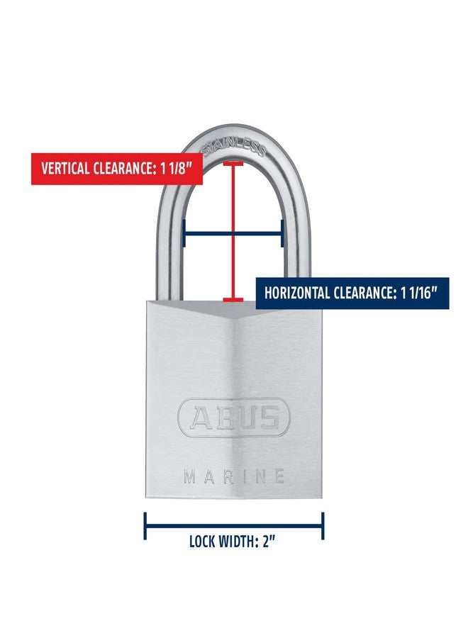 ABUS 75IB/50 KD Marine Grade Chrome Plated Brass Padlock, Stainless Steel Shackle, Keyed Different - Image 4