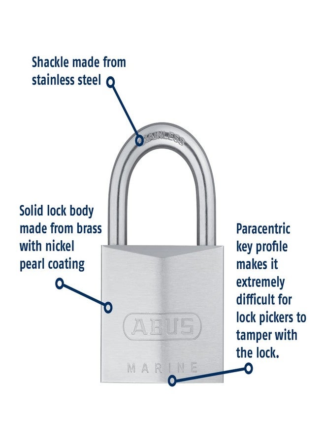ABUS 75IB/50 KD Marine Grade Chrome Plated Brass Padlock, Stainless Steel Shackle, Keyed Different - Image 3