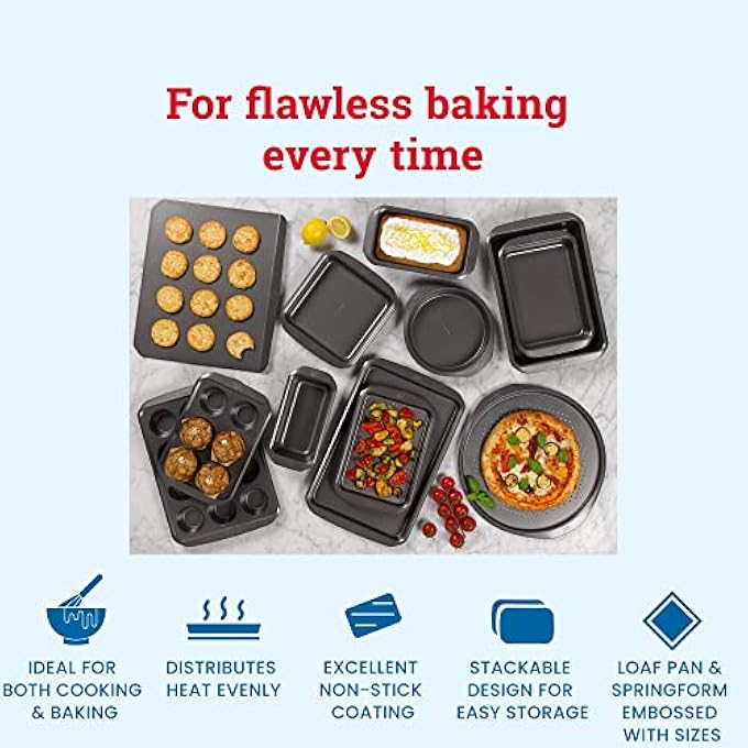 Tala Essentials Baking Set 9 inch Springform Cake Tin 2Lb Loaf Pan  25 x 38 cm Baking Tray - Image 5
