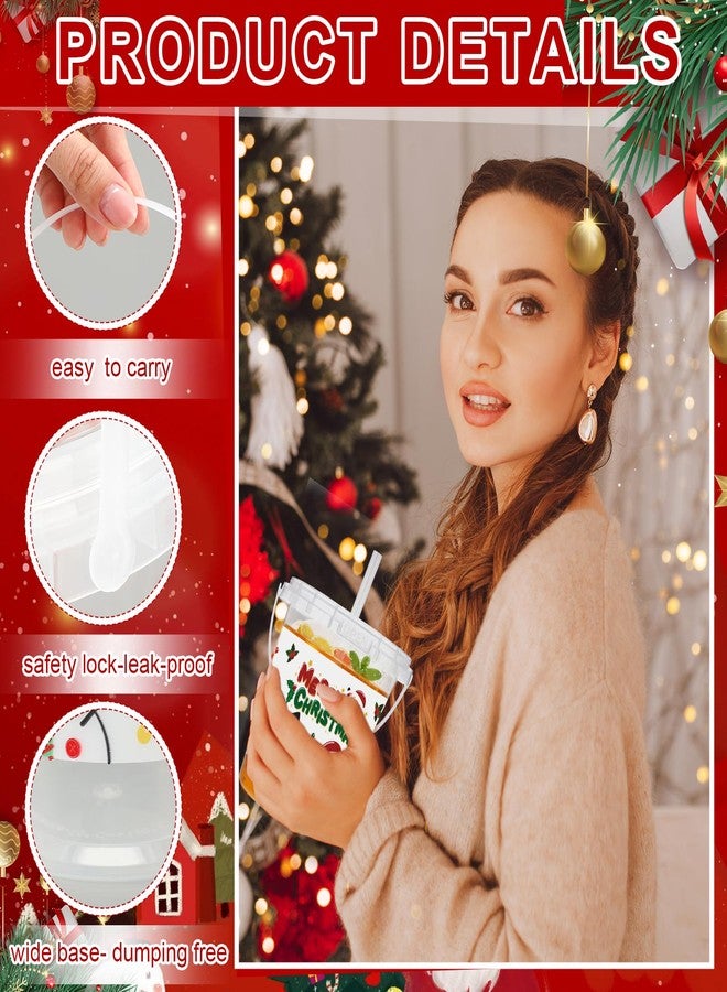 مجموعة شايني مون من 20 قطعة من دلاء بلاستيكية لعيد الميلاد، أكواب عيد ميلاد مجيد بالجملة مع أغطية وماصات، سعة 34 أونصة، أكواب سفر للمشروبات، أكواب بلاستيكية قابلة لإعادة الاستخدام للنبيذ والمشروبات الساخنة والباردة، لوازم حفلات عيد الميلاد - Image 3