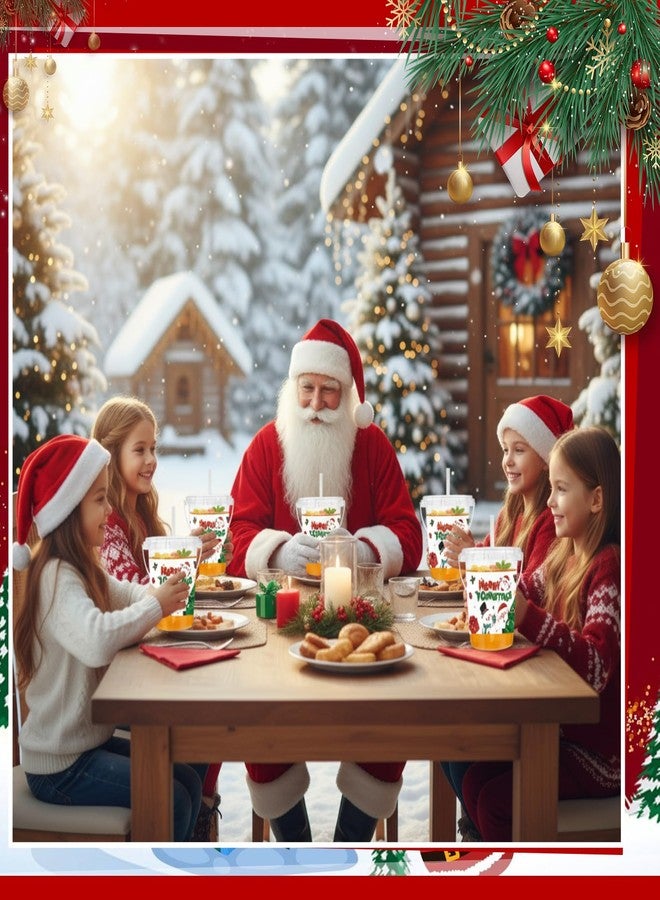 مجموعة شايني مون من 20 قطعة من دلاء بلاستيكية لعيد الميلاد، أكواب عيد ميلاد مجيد بالجملة مع أغطية وماصات، سعة 34 أونصة، أكواب سفر للمشروبات، أكواب بلاستيكية قابلة لإعادة الاستخدام للنبيذ والمشروبات الساخنة والباردة، لوازم حفلات عيد الميلاد - Image 4