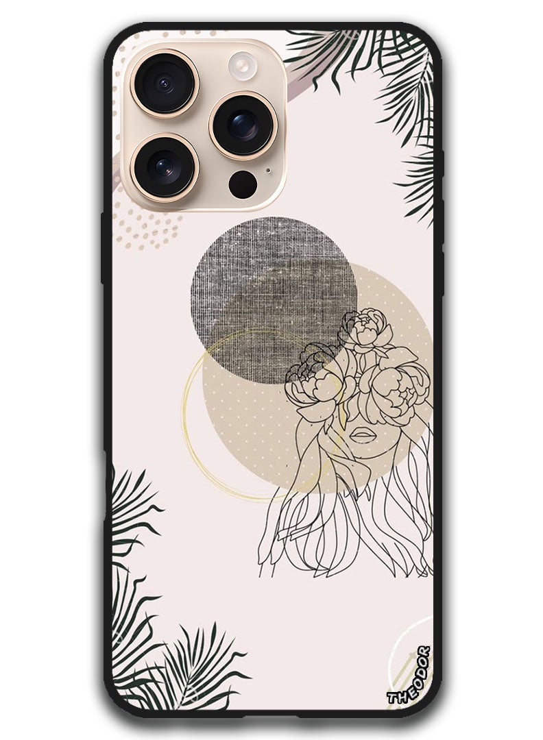 Theodor Protective Case Anti Scratch Shock Proof Bumper Cover For iPhone 16 Pro (6.3)-inch Minimalist woman  - Image 1