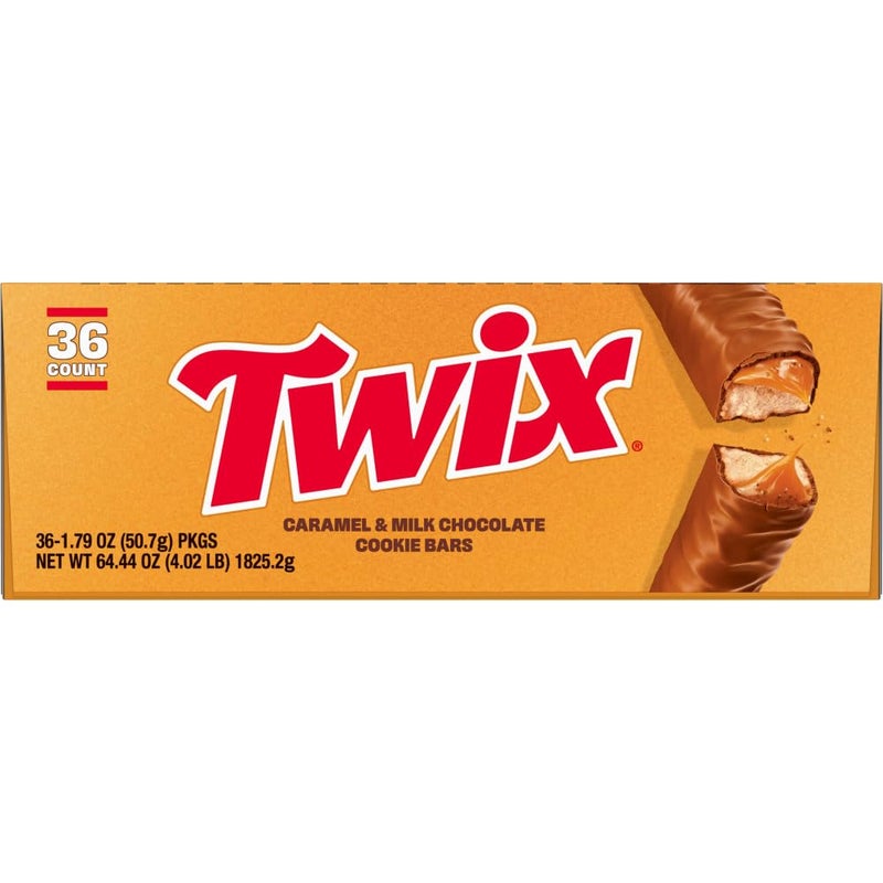 Twix Bulk Chocolate Candy Individually Wrapped - Full Size, Caramel Chocolate Cookie Candy Bars, 36 ct Box - Image 2