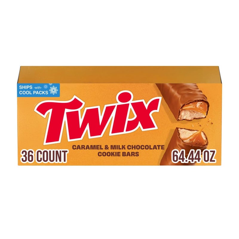 Twix Bulk Chocolate Candy Individually Wrapped - Full Size, Caramel Chocolate Cookie Candy Bars, 36 ct Box - Image 1