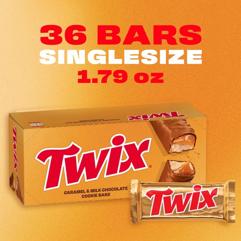 Twix Bulk Chocolate Candy Individually Wrapped - Full Size, Caramel Chocolate Cookie Candy Bars, 36 ct Box - Image 4