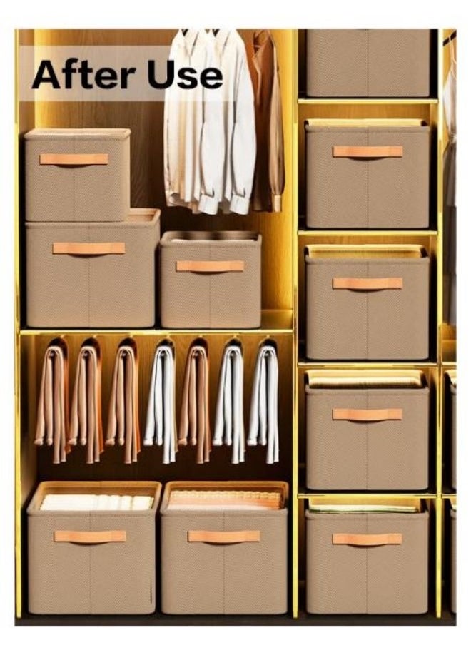 Generic 1/2/3Pcs Wardrobe Clothes Organizer Foldable  Closet Storage Organizer For Clothes Jeans Washable Closet Storage Boxes With Carrying  Handles Cube Storage Bin For Home Bedroom  - Image 4
