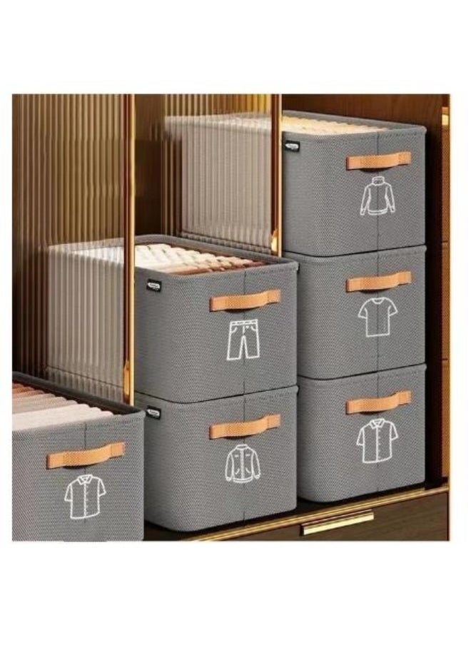 Generic 1/2/3Pcs Wardrobe Clothes Organizer Foldable  Closet Storage Organizer For Clothes Jeans Washable Closet Storage Boxes With Carrying  Handles Cube Storage Bin For Home Bedroom  - Image 5