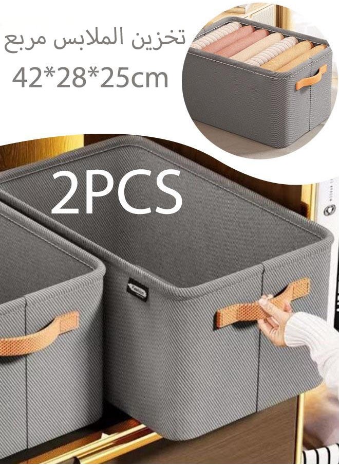 Generic 1/2/3Pcs Wardrobe Clothes Organizer Foldable  Closet Storage Organizer For Clothes Jeans Washable Closet Storage Boxes With Carrying  Handles Cube Storage Bin For Home Bedroom  - Image 1