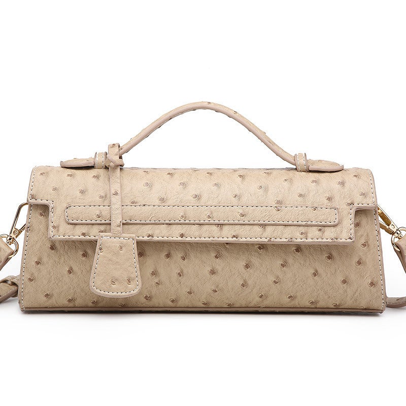 Women'S Bag 'S Popular Snake Pattern Portable Small Square Bag Middle Eastern Ostrich Pattern Chain Shoulder Bag Kelly - Image 1