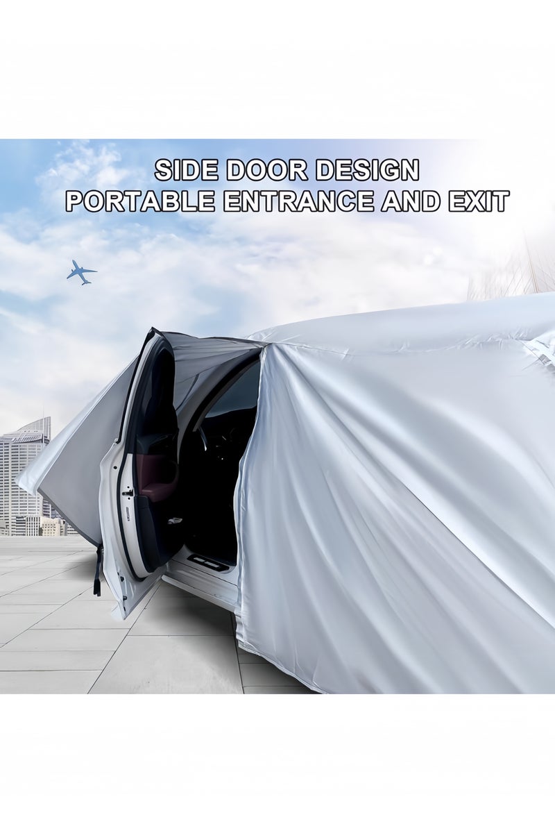 XOI Full Car Covers ,Sun Shield Car Universal Cover ,SUV Sunscreen UV Protection Indoor Outdoor Sunscreen Heat Protection DustWind/Water/Weatherproof Anti-Uv Scratch-Resistant Sedan Universal Suit With Reflective Strip - Image 5