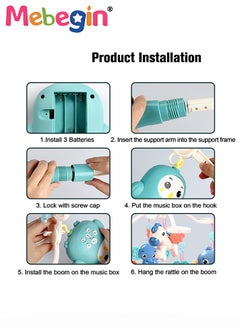 MEBEGIN Baby Crib Mobile with Music and Light, Universal Crib Attachment, Remote Control Bed Bell, Adorable Crib Hanging Toys, Multifunctional Hanging Toys, Ideal Nursery Toy for Babies  - Image 4