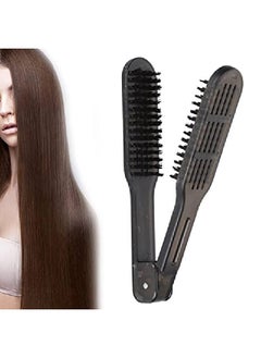 Brrnoo Double Sided Brush Hair Straightening Comb Hair Comb Hair Straightening Comb Styling Tools Boar Bristle Comb Clamp Hair Detangler Brush Hair Styling Tool For Reduce Split Ends Of Your Hair  - Image 5