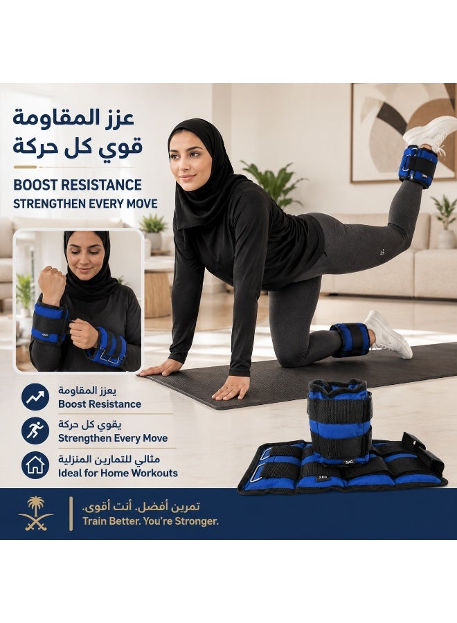 واميت أوزان كاحل ومعصم قابلة للتعديل، زوج 3 كجم لكل قطعة، أثقال للأرجل والذراعين للمشي والجري واليوغا والتمارين المنزلية - Image 4