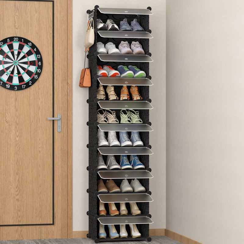 HOMIDEC Shoe Storage 10Tier Shoe Rack Organizer for Closet 20 Pair Narrow Shoes Shelf Cabinet for Entryway Bedroom and Hallway